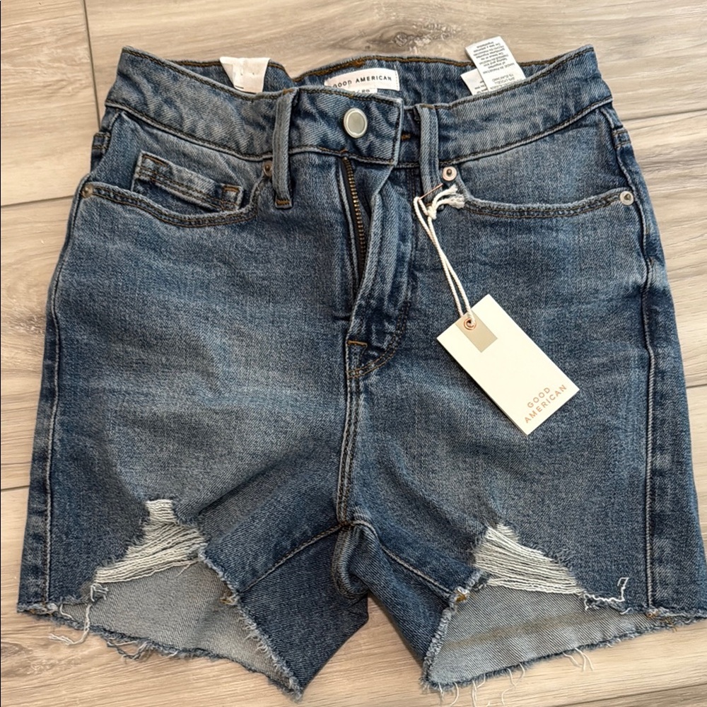 Good American Women's Blue Denim Shorts